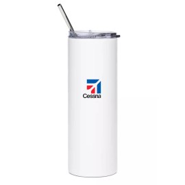 Cessna Cardinal RG Stainless Steel Water Tumbler with straw - 20oz.