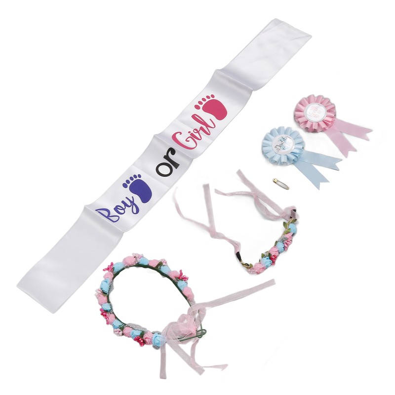 Boy Girl Gender Headband Decoration Sash Maternity Gender Sash Belt
