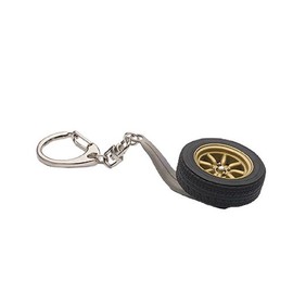 AUTOartDESIGN 8 Spokes Wheel Key Chain (Gold)