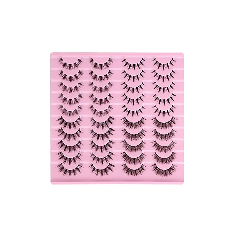 Manga Lashes Natural Look Anime False Eyelashes 20 Pairs Clear
