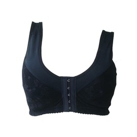 BIMEI Front-Closure Bra Mastectomy Bra Pocket Bra for Silicone Breastforms8515 (38D, Black)