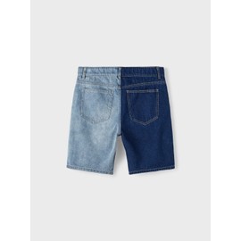 NAME IT Boys Nlmizzablock DNM Dad Shorts, Medium Blue Denim/Detail:Colorblock