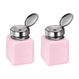 uxcell 2 Pcs Alcohol Liquid Press Pumping Dispenser 120ML Nail Polish Remover Empty Bottle Pink
