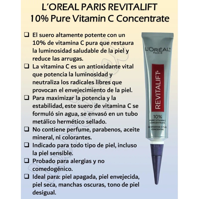 L'oreal Suero Retinol 0.3% + Concentrado Vit. C 10% 2x30ml