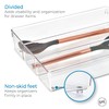 iDesign Deep Drawer Organiser with 3 Compartments, Large Plastic Kitchen