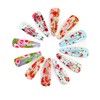 12 x Small Baby Mini Pastel Floral Print Hair Clips