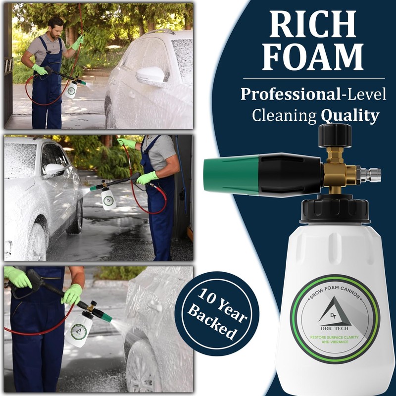 Foam Cannon for Pressure Washer, 1.1mm Orifice, 1000-4000 PSI, 1/4