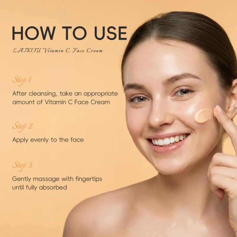 Crema Facial Hidratante Con Vitamina C De Laikou, 25 G,