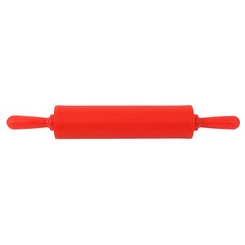 Rolling Pasta Pin with Handles, Small Rolling Pin Silicone Rolling Pin Nonstick Rolling Pin for Baking Pasta Cookie Dough Pastry Bakery Pizza(Red)