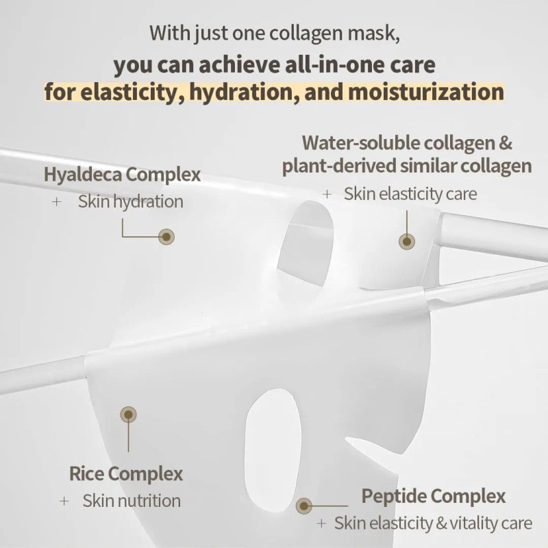 Nacific Rice Pepta - Máscara Facial De Gel De Colágeno