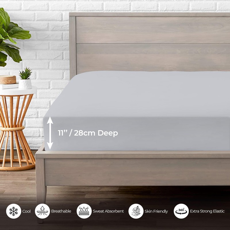 MistyMorning Fitted Sheet, Soft & Premium quality Bedding & Linen,