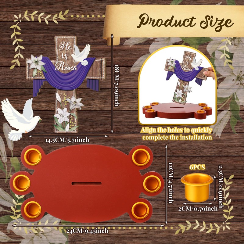 Wonderjune Easter Candle Holders Rustic Candlestick Holder Easter Table Centerpiece