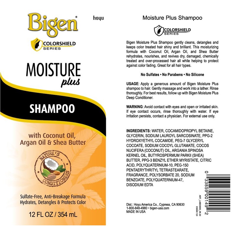 Bigen Moisture Plus Shampoo 12 OZ - 2 pack