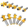 Bestgle 5pcs 1/2" Shank Half Round Bullnose Router Bits Set