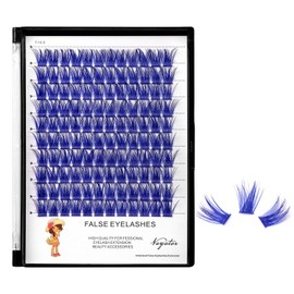 →VAYATOR Light Blue Wide Stem Eyelashes 120 Clusters D Curl 10-18mm Eyelash Extensions Eyelahes Clusters Individual Lashes Clusters (C#-Dark Blue-18mm)