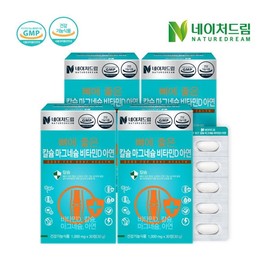 Nature Dream Calcium, Magnesium, Vitamin D, and Zinc for Good Bones 1000mg x 30 Tablets (4 Boxes) / 네이처드림 뼈에 좋은 칼슘마그네슘비타민D아연 1000mg x 30정 4박스