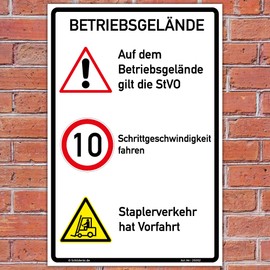 Schilderio Safety Sign Operating Terrain Step Speed Sign 450 x 300 mm Sturdy Aluminium Composite Plate 3 mm Thick