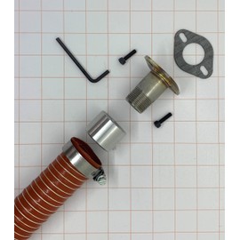 GenExhaust for Firman Generator w/ #68 Exhaust Cover Plate 1-1/2" Silicone Exhaust Extension. (8')