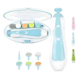 Kit Lima De Uñas Eléctrica Portátil Para Bebé Con Luz 6 En 1