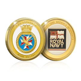 The Koin Club Royal Navy Memorabilia Gifts Gold Spoof Challenge Coin - 825 Naval Air Squadron