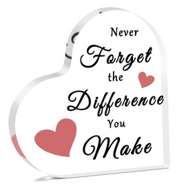 Thank You Gift for Colleague Women Men Acrylic Plaque for Coworkers Going Away Farewell Retirement Gifts Inspirational Motivational Gift for Counselor Boss Employee Teacher Heart Shaped Acrylic Plaque