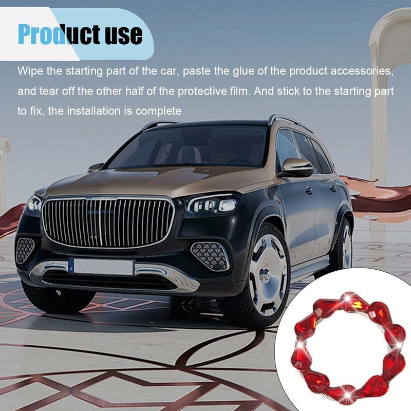 Bling Car Engine Start Stop Button Decoration Ring, Crystal Push