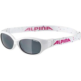 ALPINA FLEXXY KIDS Flexible and Shatterproof Sunglasses with 100% UV Protection for Children, White Dots Gloss, One Size