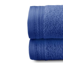 Top Towel - Premium - Large Bath Towels - Bath Towels - 2 Face Towels or Bidet -30x50cm - 100% Cotton - 600g - Blue