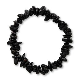 Taddart Minerals - Black bracelet made of natural tourmaline Schorl gemstone - strung on elastic nylon thread - handmade, 18 cm, stone, tourmaline, 18 cm, stone, tourmaline, Stone, Tourmaline