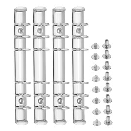 PATIKIL A6 6-Hole Ring Binder Mechanisms, 4 Set Binder Spines Replacement for Binder Planners, Silver Tone