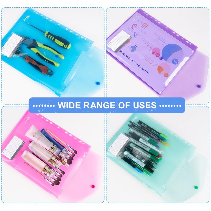 Agoer Pack of 20 A4 Document Wallets Filing, 7 Colours
