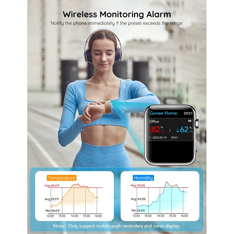 Govee WiFi Thermometer Hygrometer H5103, Indoor Bluetooth Temperature Humidity Sensor