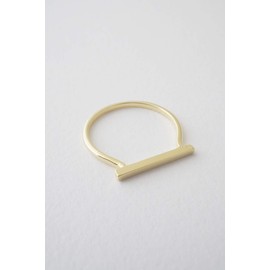 Honeycat Long Bar Ring in Gold, Rose Gold, or Silver | Minimalist, Delicate Jewelry (Gold, 9)