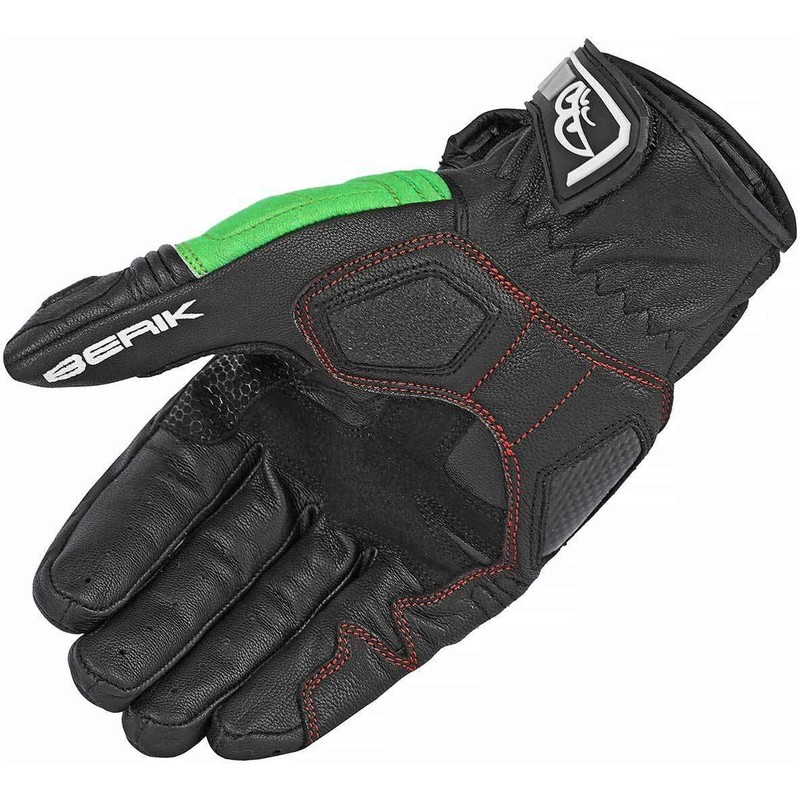 Berik NexG Motorcycle Gloves, Black/White/Green, 3XL