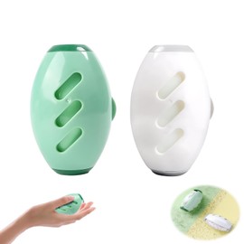2PCS Reusable Lint Roller, Washable Lint Roller for Clothes, Sticky Roller for Pet Hair, Lint Rollers Reusable, 10 x 6 cm Lint Remover for Furniture and Fabrics(Green,White)