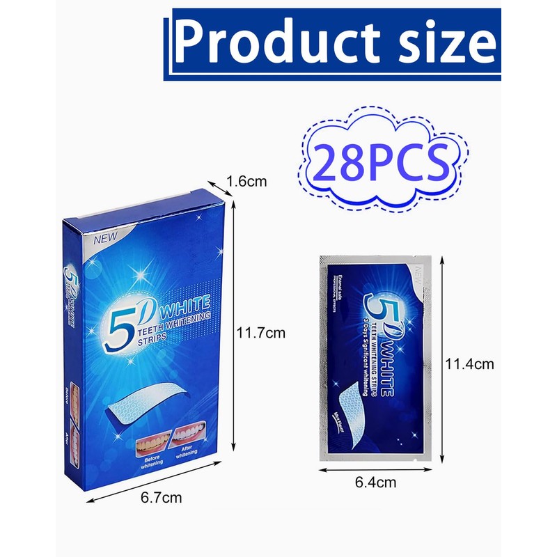 BPTRKOM 28 Teeth Whitening Strips Premium (14 Anwendungen) - Peroxidfreie