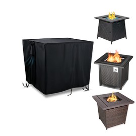 TheElves Fire Pit Cover, Waterproof Square Outdoor Fire Pit Table Cover, Heavy Duty Cover for Patio Firepit & Gas Propane Fire Table & Patio Table & Outdoor Furniture – 28x28x25 Inch