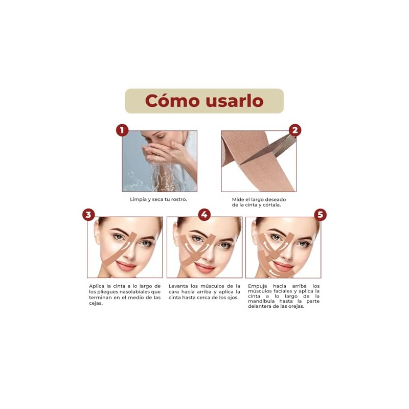 Mebix TRD Cinta Adhesiva Kinesiológica Antiarrugas | Cuidado Facial Profesional