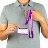 Seizures Medical Card With Writable Panel and Patterned Lanyard