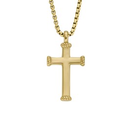 FOSSIL JF04701710 Men's Necklace All Stacked Up Pendant Stainless Steel Gold-Coloured, Stainless Steel, No Gemstone