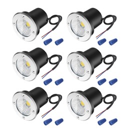 YIOVVOM 3W LED Low Voltage Landscape Lights Well Lights 12V-24V in Ground Lights IP67 Waterproof LED Landscape Lighting for Floor Driveway Deck Step Garden Lights Outdoor Set of 6 Warm White