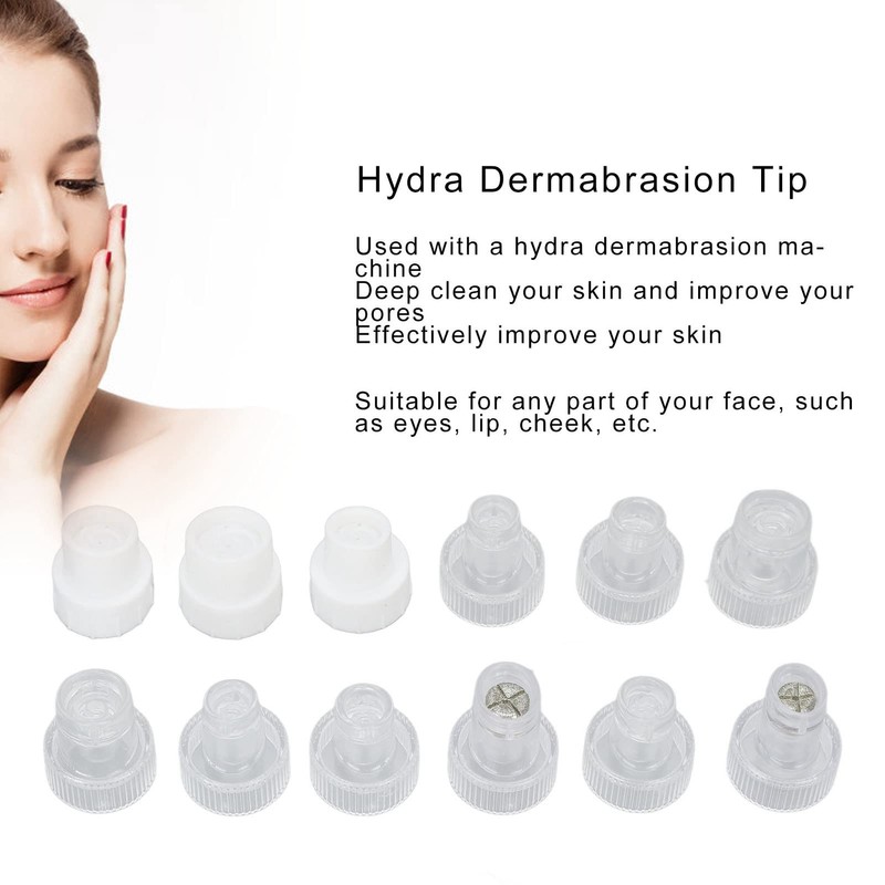 Hydra Dermabrasion Tip 12 Pieces Face Microdermabrasion Tip for Skin