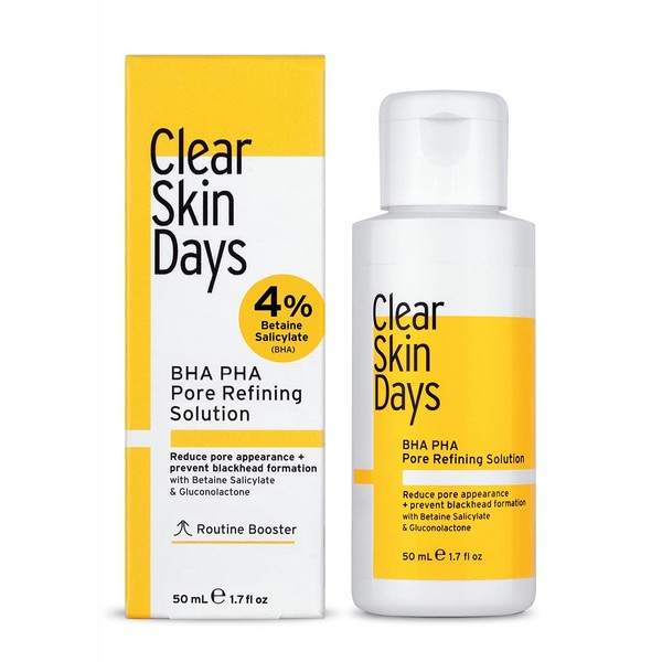 Clear Skin Days 4% BHA & 4% PHA Pore Refining Solution - Liquid Exfoliation to Reduce Pore Image and Prevent Blackhead Formation - Acid Combination Treatment for Sensitive Skin