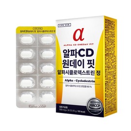 Life Hub (Hyundai Hmall) LifeHerb AlphaCD One Day Fit Alphacyclodextrin Tablets 1 box (500mg x 30 tablets) 1 month supply / (현대Hmall) 라이프허브 알파CD 원데이 핏 알파시클로덱스트린 정 1박스(500mg x 30정) 1개월분