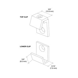 CRL Chrome 5/8" Wide Beveled Mirror Clips - Set