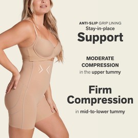 Leonisa Strapless Sculpting Step-in Body Shaper with Short Bottom Beige