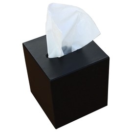Dacasso A1337 Tissue Box Cover, 5.12 x 5.06 x 5.625, Black