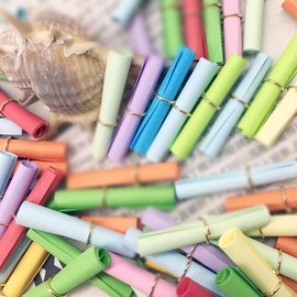 ccHuDE 100 Pcs Mini Paper Scrolls Valentine Message Papers Small Wish Scrolls Wishing Paper Rolls Write On It Paper Rolls for DIY Decorations Kraft