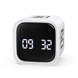 Ankilo Cube Pomodoro Timer, Digital Productivity Timer, 5/10/30/60 Minutes Rotating Kitchen Timer, 3 Volume, Adjustable, Pause, Resume and Adjustable Sound Alert for Tasks,Work,Study,Kitchen