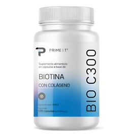 Biotina Orgánica Primetech 120 Cáps, Piel, Cabello Y Uñas